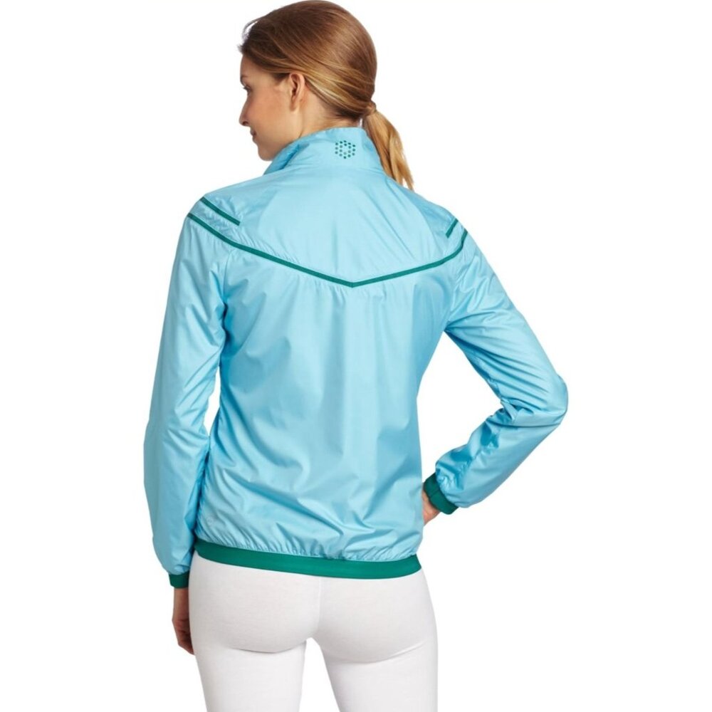Puma Golf Women’s Medium Kinetic Stretch Jacket Blue Atoll Green Water Resistant - Picture 2 of 10